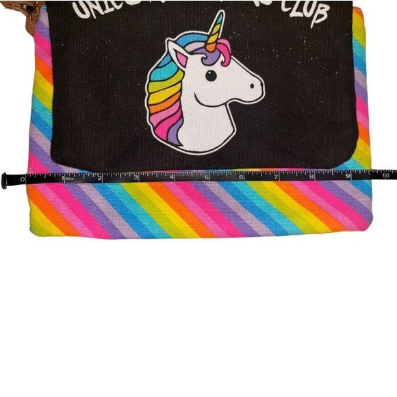 Unicorn Lovers Club Canvas Makeup Travel Poches, Zip Closure, Leather Wristlet - Picture 2 of 6
